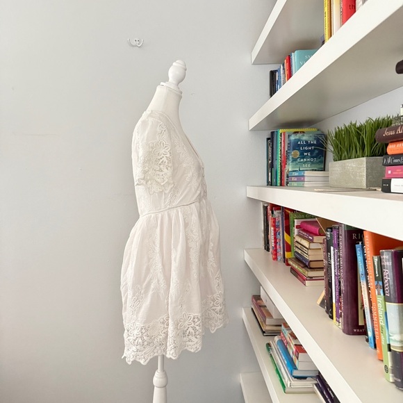 Spell White Embroidered Lace Mini Dress Medium - Picture 8 of 16